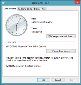 how to set time on desktop